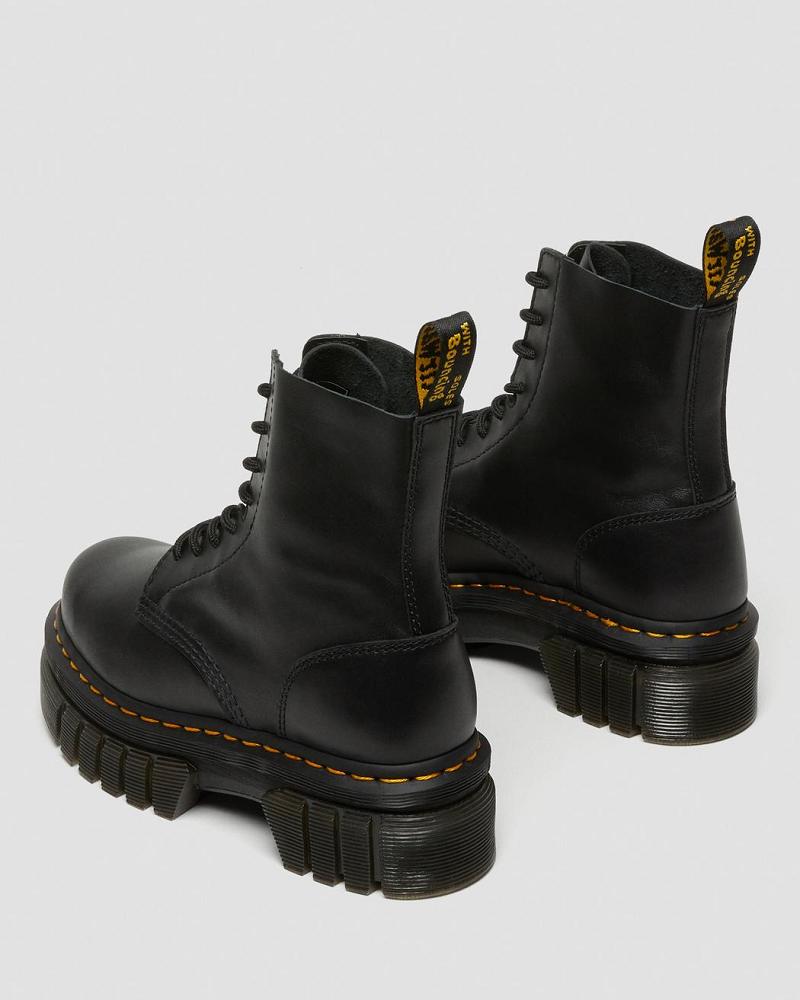 Dr Martens Audrick Nappa Læder Platform Ankelstøvler Dame Sort | DK 41BEX